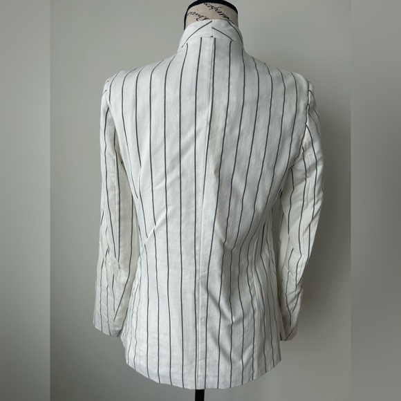 🚨Gentle Fawn Ivory Pinstripe Rayon Blend Open Blazer - Size - S - Picture 2 of 6